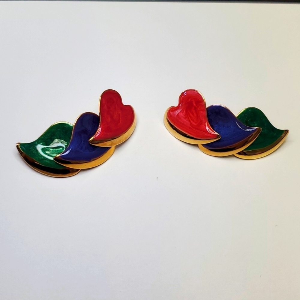 Vintage heart earrings - Picture 1 of 4